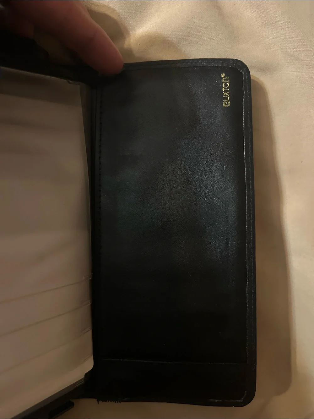 Buxton Black Leather Wallet with Branded ID Window